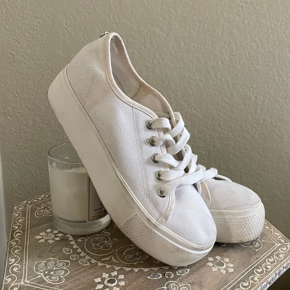 Steve Madden White Platform Sneakers